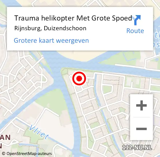 Locatie op kaart van de 112 melding: Trauma helikopter Met Grote Spoed Naar Rijnsburg, Duizendschoon op 27 maart 2023 17:56