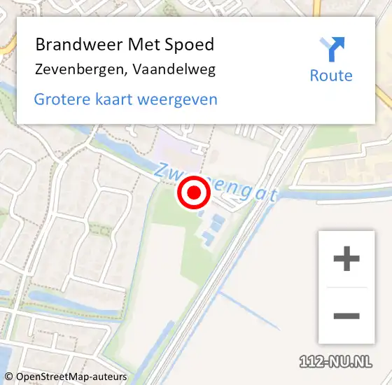 Locatie op kaart van de 112 melding: Brandweer Met Spoed Naar Zevenbergen, Vaandelweg op 27 maart 2023 18:27