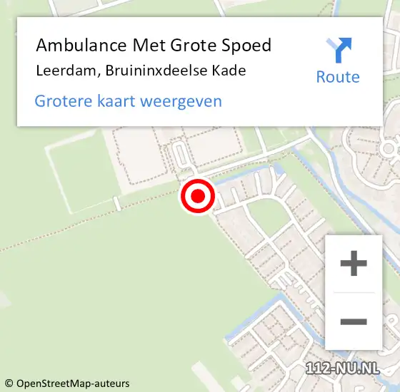 Locatie op kaart van de 112 melding: Ambulance Met Grote Spoed Naar Leerdam, Bruininxdeelse Kade op 27 maart 2023 18:31