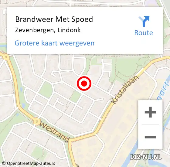 Locatie op kaart van de 112 melding: Brandweer Met Spoed Naar Zevenbergen, Lindonk op 27 maart 2023 18:56