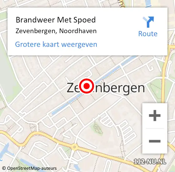 Locatie op kaart van de 112 melding: Brandweer Met Spoed Naar Zevenbergen, Noordhaven op 27 maart 2023 19:00