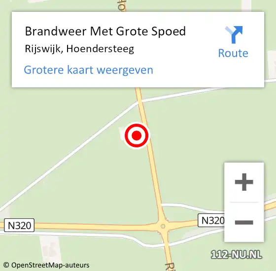 Locatie op kaart van de 112 melding: Brandweer Met Grote Spoed Naar Rijswijk, Hoendersteeg op 27 maart 2023 19:16