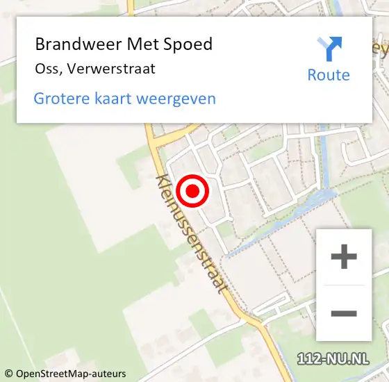 Locatie op kaart van de 112 melding: Brandweer Met Spoed Naar Oss, Verwerstraat op 27 maart 2023 19:41