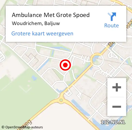 Locatie op kaart van de 112 melding: Ambulance Met Grote Spoed Naar Woudrichem, Baljuw op 20 augustus 2014 12:08