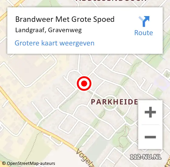 Locatie op kaart van de 112 melding: Brandweer Met Grote Spoed Naar Landgraaf, Gravenweg op 27 maart 2023 23:05