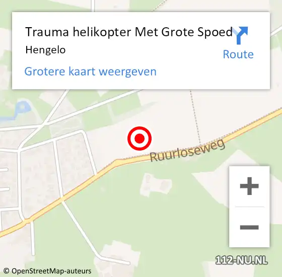Locatie op kaart van de 112 melding: Trauma helikopter Met Grote Spoed Naar Hengelo op 28 maart 2023 00:14