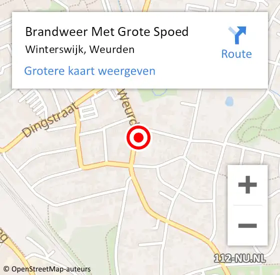 Locatie op kaart van de 112 melding: Brandweer Met Grote Spoed Naar Winterswijk, Weurden op 28 maart 2023 00:49