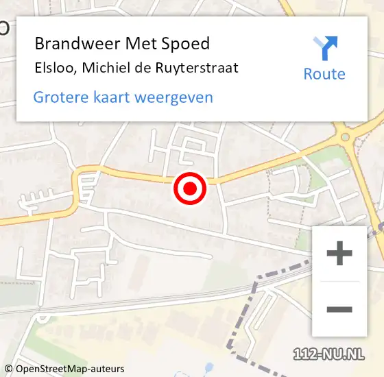 Locatie op kaart van de 112 melding: Brandweer Met Spoed Naar Elsloo, Michiel de Ruyterstraat op 28 maart 2023 01:25