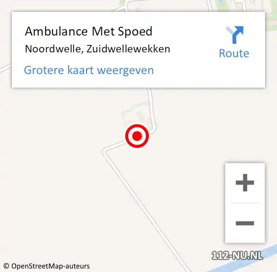 Locatie op kaart van de 112 melding: Ambulance Met Spoed Naar Noordwelle, Zuidwellewekken op 20 augustus 2014 12:23