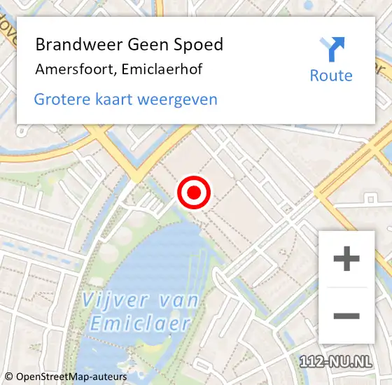 Locatie op kaart van de 112 melding: Brandweer Geen Spoed Naar Amersfoort, Emiclaerhof op 28 maart 2023 02:12