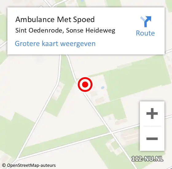 Locatie op kaart van de 112 melding: Ambulance Met Spoed Naar Sint Oedenrode, Sonse Heideweg op 20 augustus 2014 12:25