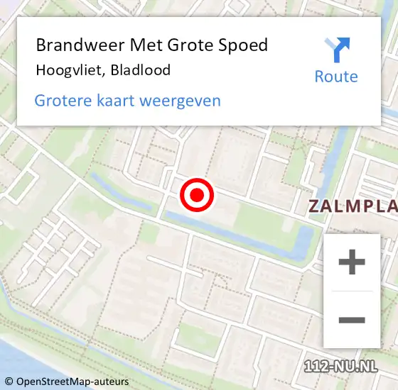 Locatie op kaart van de 112 melding: Brandweer Met Grote Spoed Naar Hoogvliet, Bladlood op 28 maart 2023 03:40