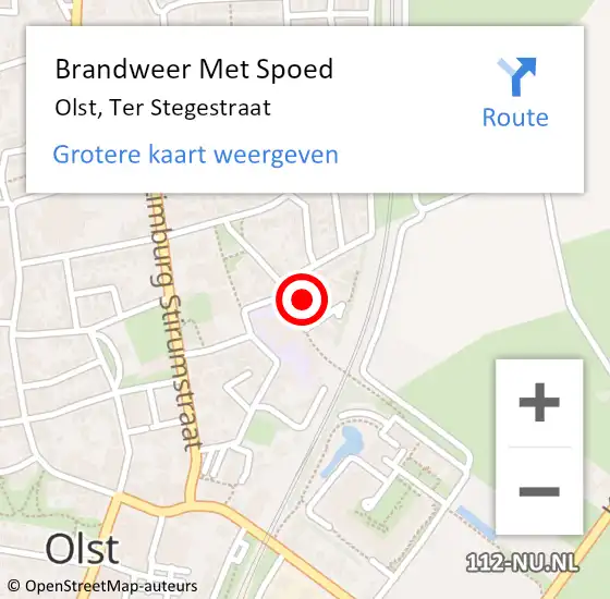 Locatie op kaart van de 112 melding: Brandweer Met Spoed Naar Olst, Ter Stegestraat op 28 maart 2023 04:31