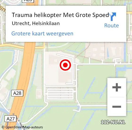 Locatie op kaart van de 112 melding: Trauma helikopter Met Grote Spoed Naar Utrecht, Helsinkilaan op 28 maart 2023 06:46