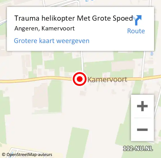 Locatie op kaart van de 112 melding: Trauma helikopter Met Grote Spoed Naar Angeren, Kamervoort op 28 maart 2023 07:51