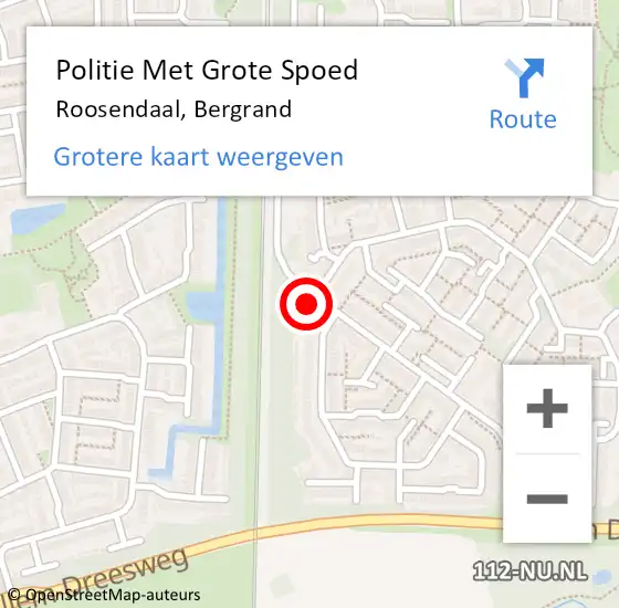 Locatie op kaart van de 112 melding: Politie Met Grote Spoed Naar Roosendaal, Bergrand op 28 maart 2023 07:57