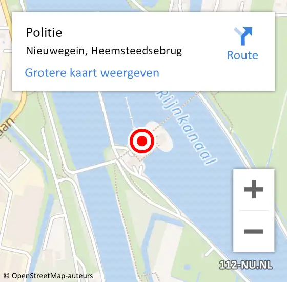 Locatie op kaart van de 112 melding: Politie Nieuwegein, Heemsteedsebrug op 28 maart 2023 08:01