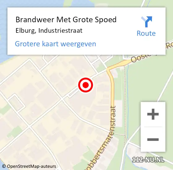 Locatie op kaart van de 112 melding: Brandweer Met Grote Spoed Naar Elburg, Industriestraat op 28 maart 2023 08:23