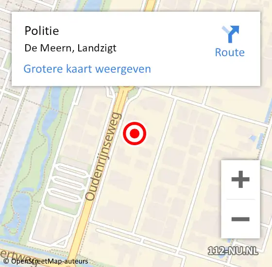 Locatie op kaart van de 112 melding: Politie De Meern, Landzigt op 28 maart 2023 08:31