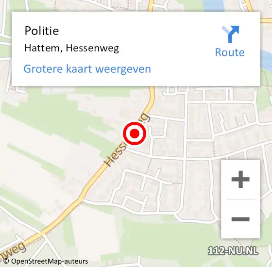 Locatie op kaart van de 112 melding: Politie Hattem, Hessenweg op 28 maart 2023 08:59