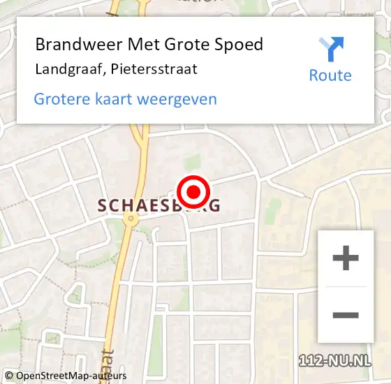 Locatie op kaart van de 112 melding: Brandweer Met Grote Spoed Naar Landgraaf, Pietersstraat op 28 maart 2023 11:09