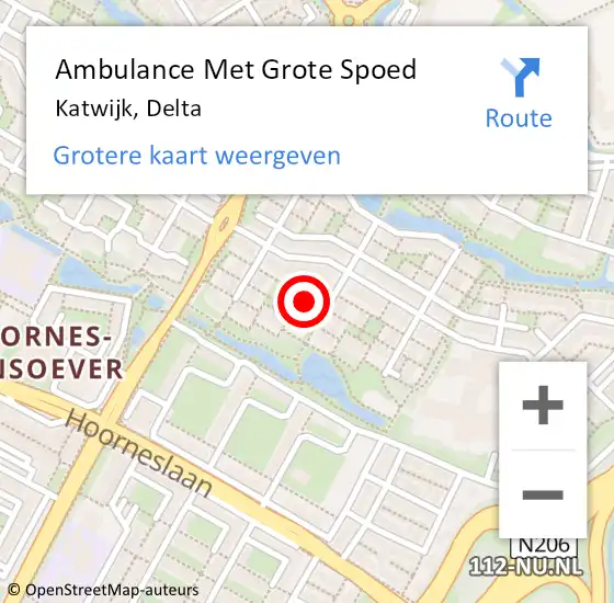 Locatie op kaart van de 112 melding: Ambulance Met Grote Spoed Naar Katwijk, Delta op 28 maart 2023 12:31