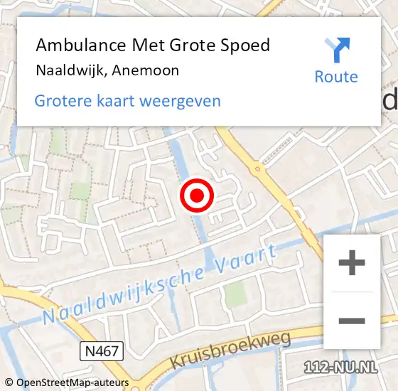 Locatie op kaart van de 112 melding: Ambulance Met Grote Spoed Naar Naaldwijk, Anemoon op 28 maart 2023 13:41