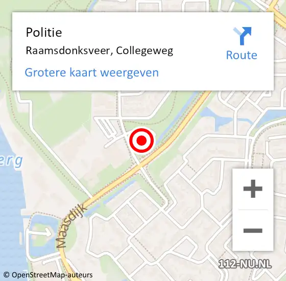 Locatie op kaart van de 112 melding: Politie Raamsdonksveer, Collegeweg op 28 maart 2023 14:47