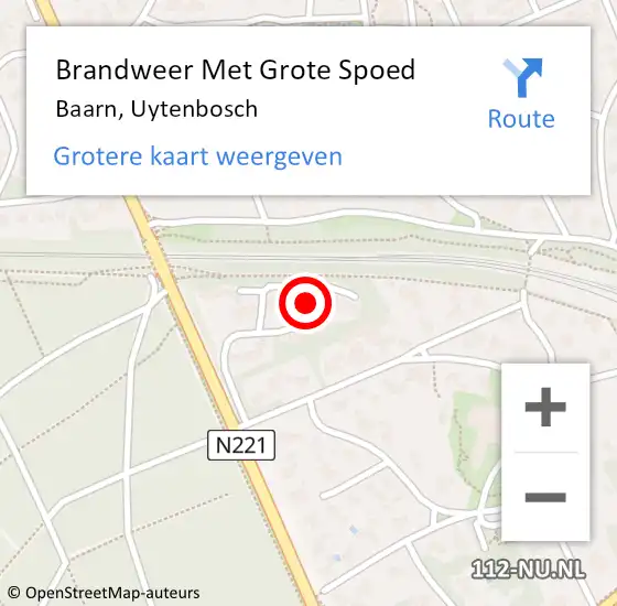 Locatie op kaart van de 112 melding: Brandweer Met Grote Spoed Naar Baarn, Uytenbosch op 28 maart 2023 15:05