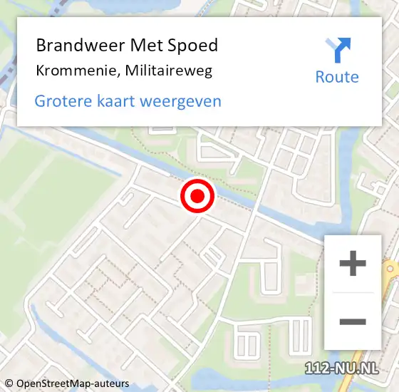 Locatie op kaart van de 112 melding: Brandweer Met Spoed Naar Krommenie, Militaireweg op 28 maart 2023 15:24