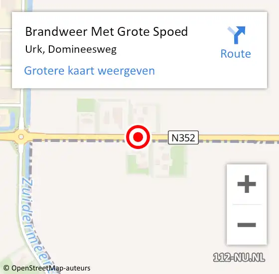 Locatie op kaart van de 112 melding: Brandweer Met Grote Spoed Naar Urk, Domineesweg op 28 maart 2023 15:31