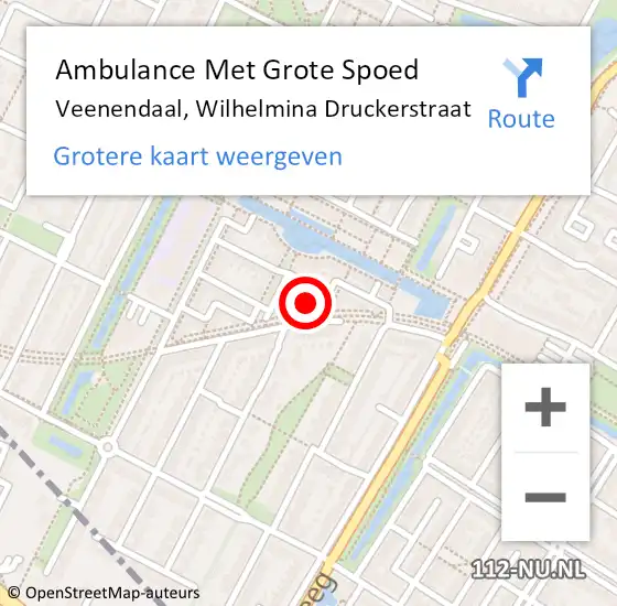 Locatie op kaart van de 112 melding: Ambulance Met Grote Spoed Naar Veenendaal, Wilhelmina Druckerstraat op 20 augustus 2014 13:22