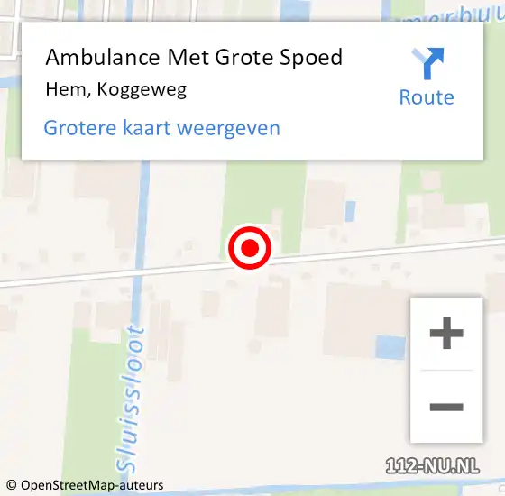 Locatie op kaart van de 112 melding: Ambulance Met Grote Spoed Naar Hem, Koggeweg op 28 maart 2023 16:09