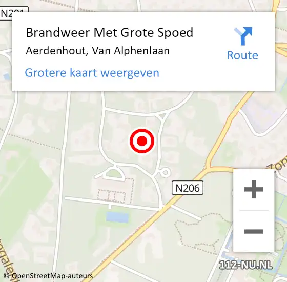 Locatie op kaart van de 112 melding: Brandweer Met Grote Spoed Naar Aerdenhout, Van Alphenlaan op 28 maart 2023 16:54