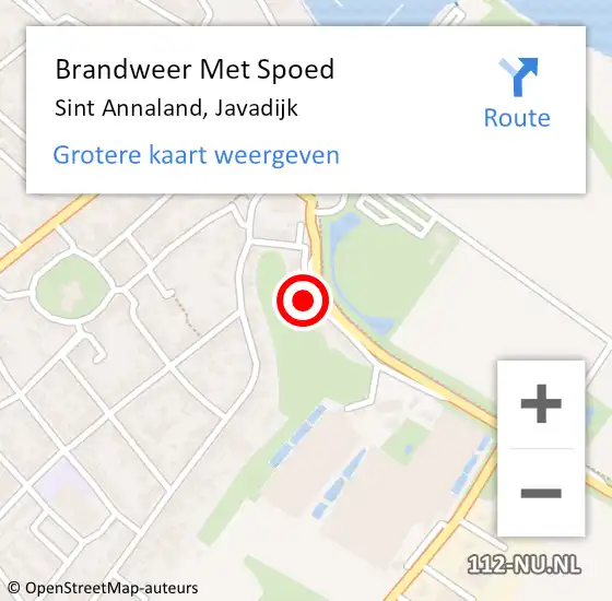 Locatie op kaart van de 112 melding: Brandweer Met Spoed Naar Sint Annaland, Javadijk op 28 maart 2023 17:04