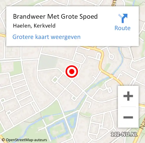 Locatie op kaart van de 112 melding: Brandweer Met Grote Spoed Naar Haelen, Kerkveld op 28 maart 2023 17:44