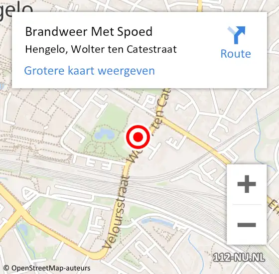 Locatie op kaart van de 112 melding: Brandweer Met Spoed Naar Hengelo, Wolter ten Catestraat op 28 maart 2023 18:04