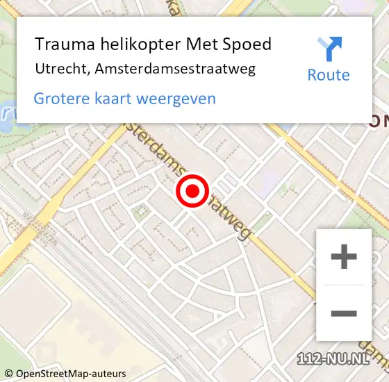 Locatie op kaart van de 112 melding: Trauma helikopter Met Spoed Naar Utrecht, Amsterdamsestraatweg op 28 maart 2023 18:08