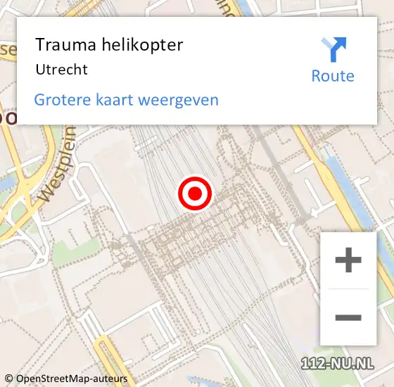 Locatie op kaart van de 112 melding: Trauma helikopter Utrecht op 28 maart 2023 18:09