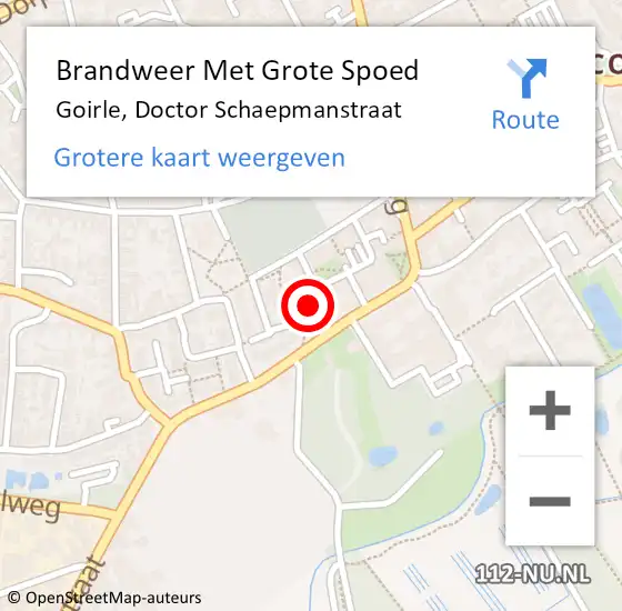 Locatie op kaart van de 112 melding: Brandweer Met Grote Spoed Naar Goirle, Doctor Schaepmanstraat op 28 maart 2023 18:13