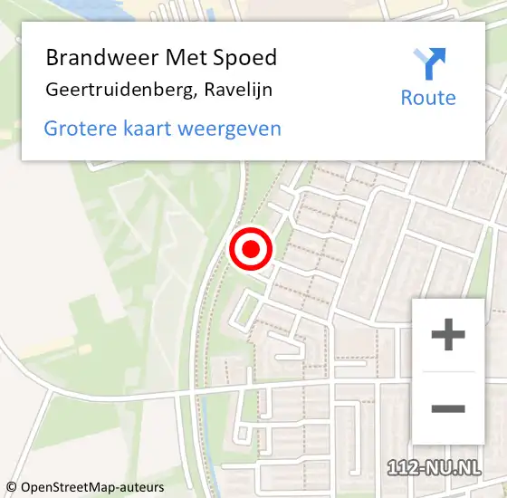 Locatie op kaart van de 112 melding: Brandweer Met Spoed Naar Geertruidenberg, Ravelijn op 28 maart 2023 18:21