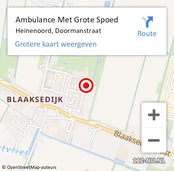 Locatie op kaart van de 112 melding: Ambulance Met Grote Spoed Naar Heinenoord, Doormanstraat op 28 maart 2023 20:35