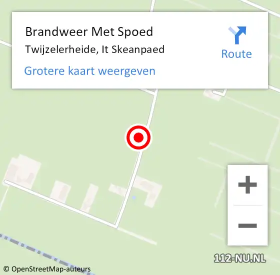 Locatie op kaart van de 112 melding: Brandweer Met Spoed Naar Twijzelerheide, It Skeanpaed op 28 maart 2023 20:37