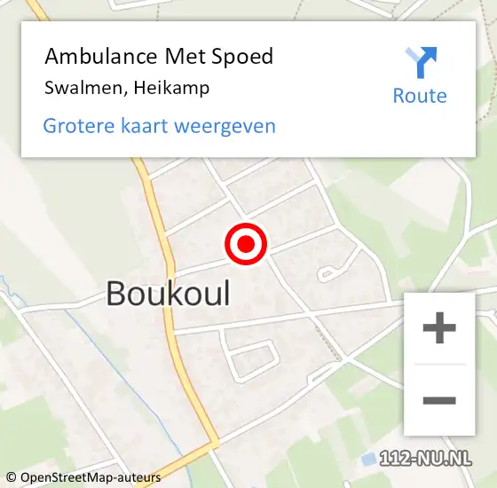 Locatie op kaart van de 112 melding: Ambulance Met Spoed Naar Swalmen, Heikamp op 28 maart 2023 22:25