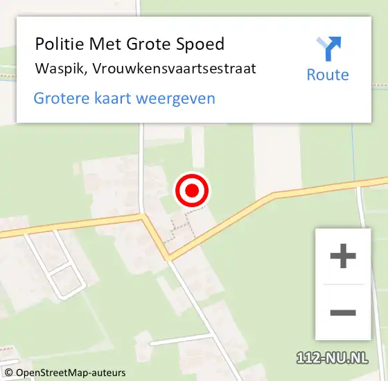 Locatie op kaart van de 112 melding: Politie Met Grote Spoed Naar Waspik, Vrouwkensvaartsestraat op 28 maart 2023 22:26