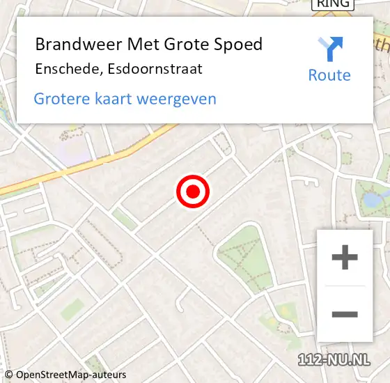 Locatie op kaart van de 112 melding: Brandweer Met Grote Spoed Naar Enschede, Esdoornstraat op 28 maart 2023 23:38