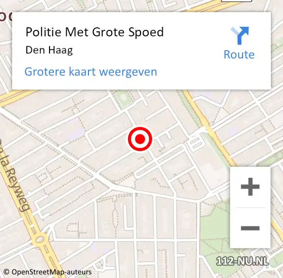 Locatie op kaart van de 112 melding: Politie Met Grote Spoed Naar Den Haag op 29 maart 2023 00:17