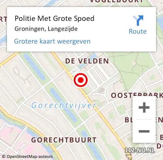 Locatie op kaart van de 112 melding: Politie Met Grote Spoed Naar Groningen, Langezijde op 29 maart 2023 02:10