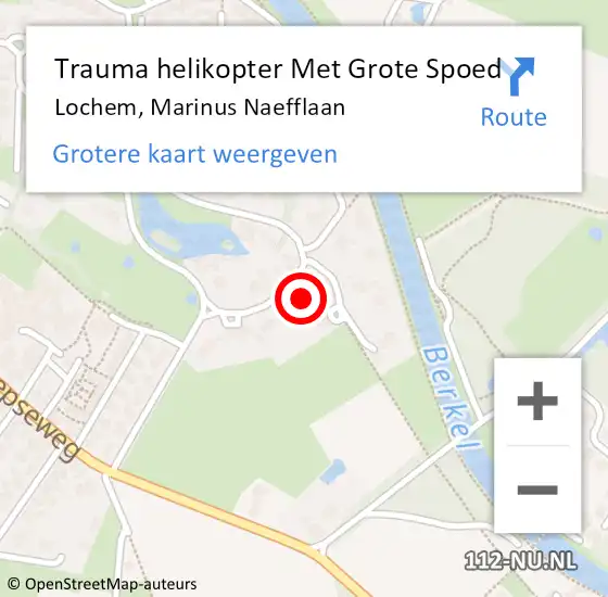 Locatie op kaart van de 112 melding: Trauma helikopter Met Grote Spoed Naar Lochem, Marinus Naefflaan op 29 maart 2023 02:41