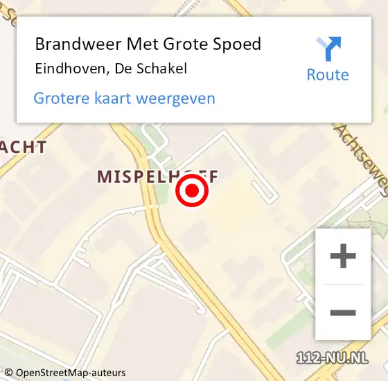 Locatie op kaart van de 112 melding: Brandweer Met Grote Spoed Naar Eindhoven, De Schakel op 29 maart 2023 03:02